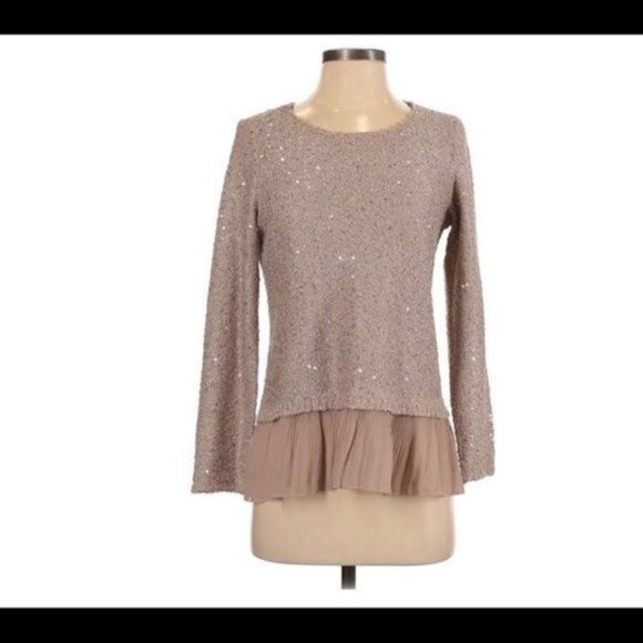 Sequin embellished tan and gold - Picture 1 of 3